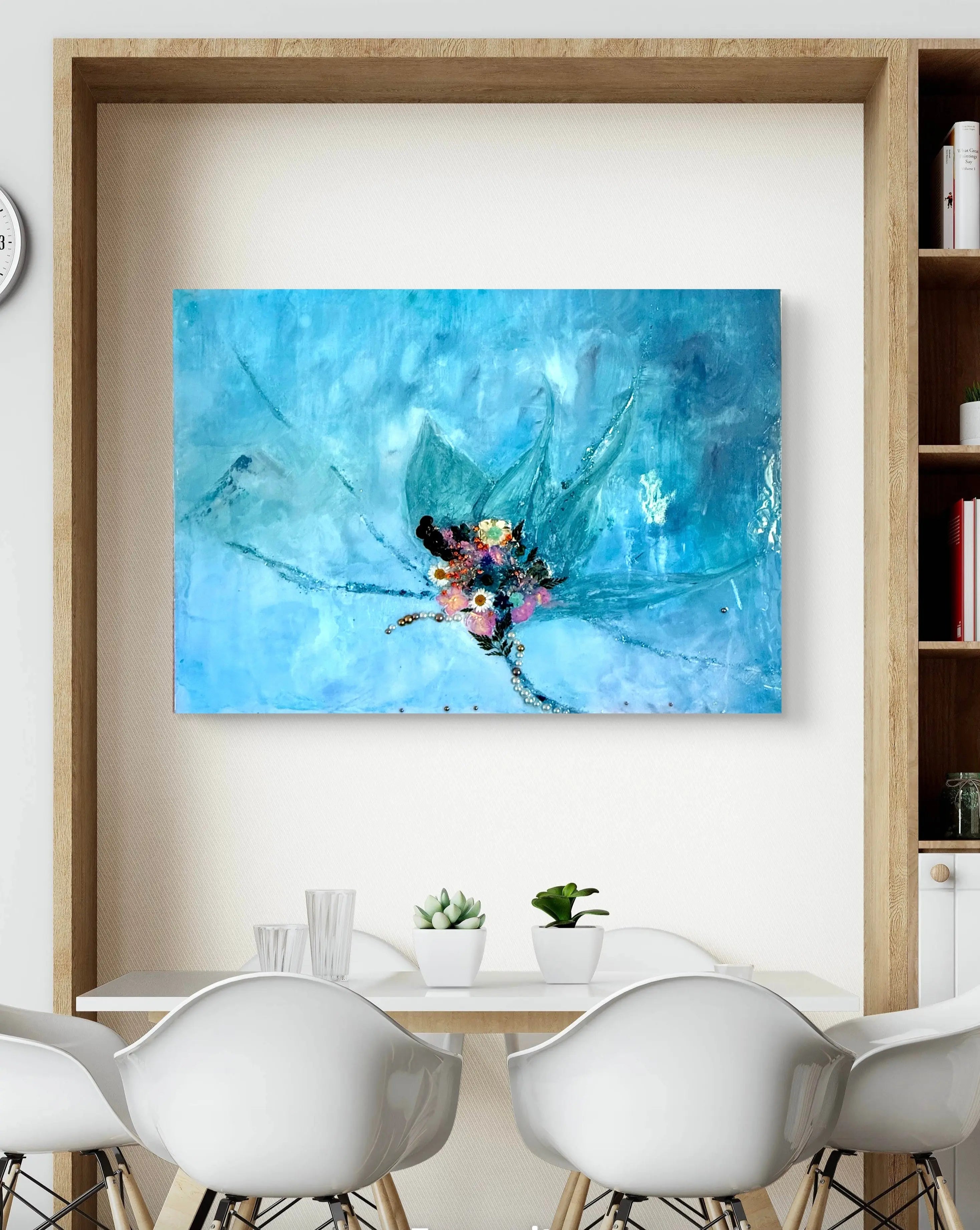 Blooming Serenity — Textured Floral Resin Painting Nic Art Studio