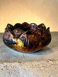 Handcrafted Lotus Bowl – Iridescent Brown Glaze Resin Decor Nic Art Studio