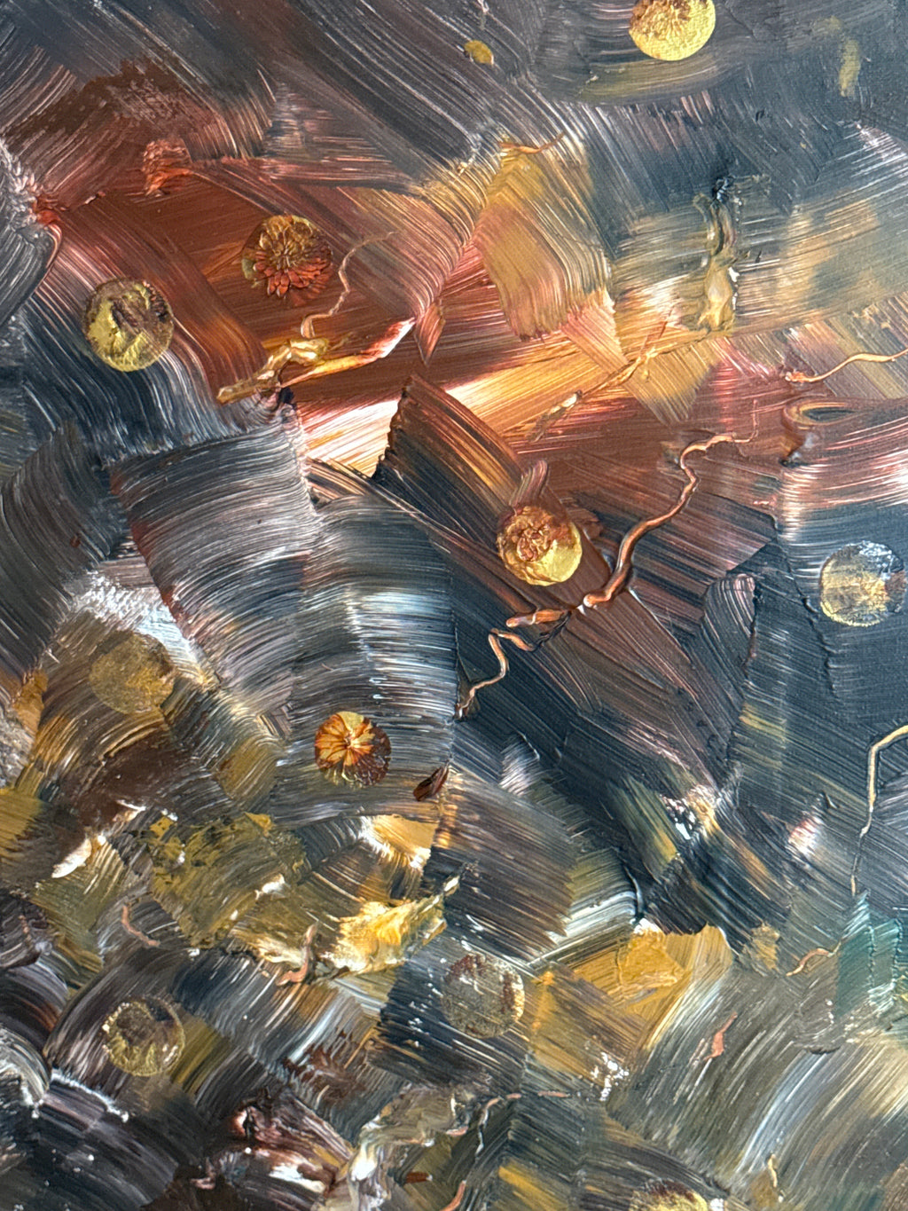 Golden Ember Chaos – Abstract Canvas Art Nic Art Studio