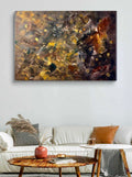 Golden Ember Chaos – Abstract Canvas Art Nic Art Studio